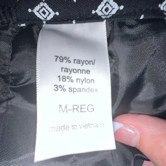 Maurices Black and White Elastic Waist Pants Size M - Picture 3 of 10